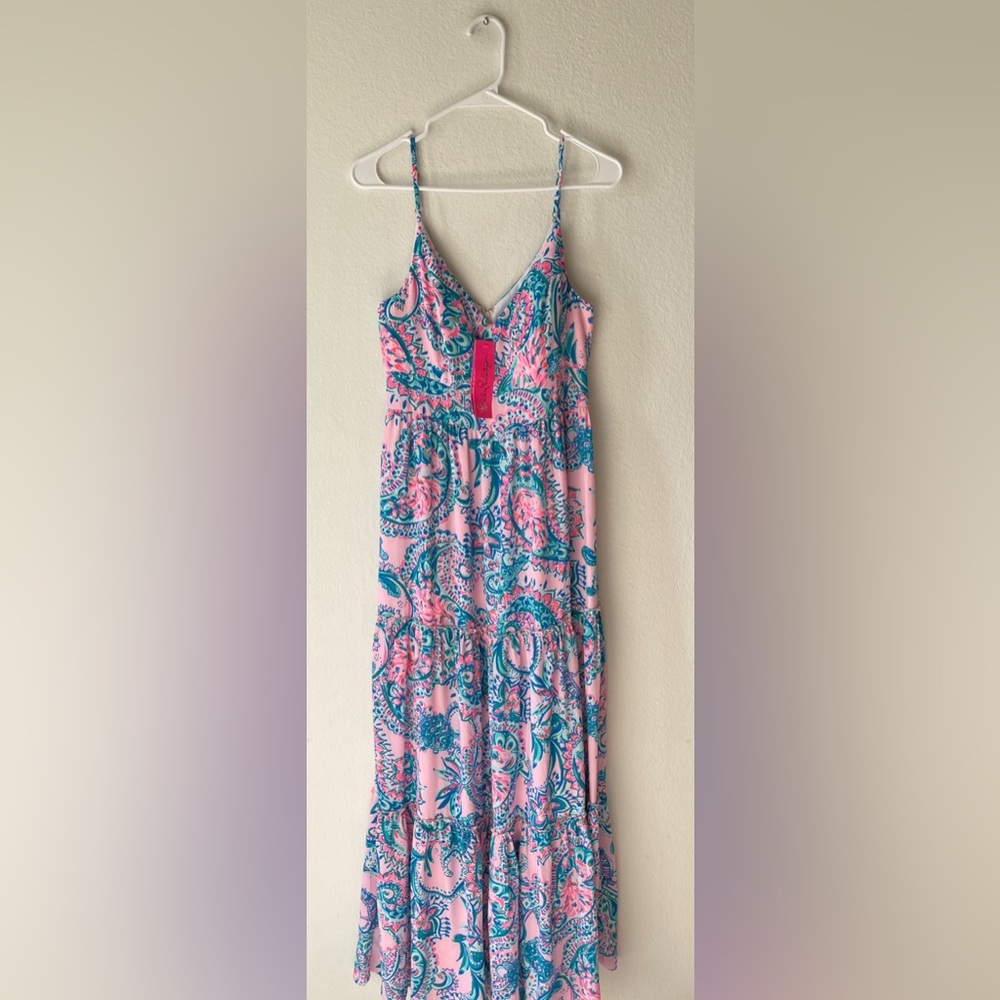 Lilly Pulitzer Melody Maxi Dress Pink Tropic Tint Tangerine Dream NEW - Picture 10 of 11